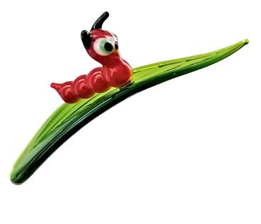 Orchideenstab, Blatt mit Raupe - rot- (normale Ausf.)